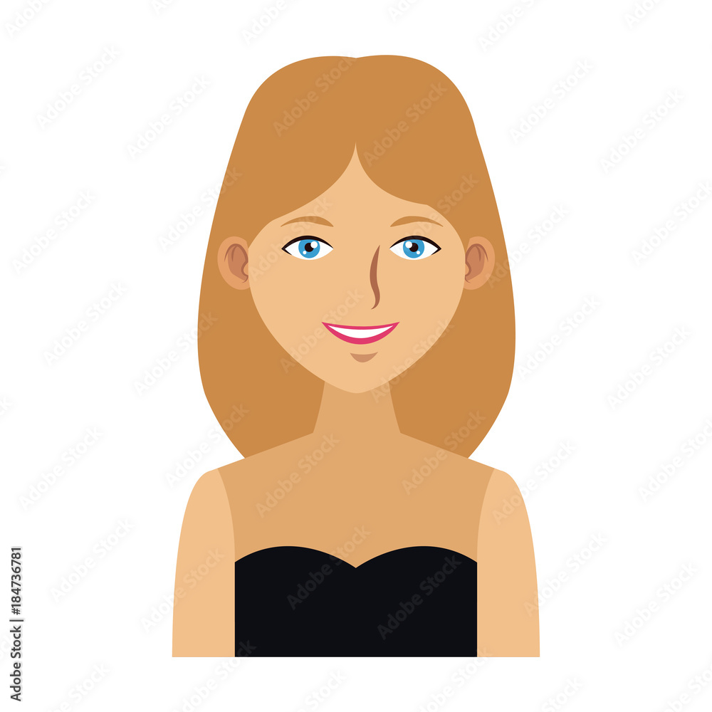 Young woman profile cartoon Young woman profile cartoon