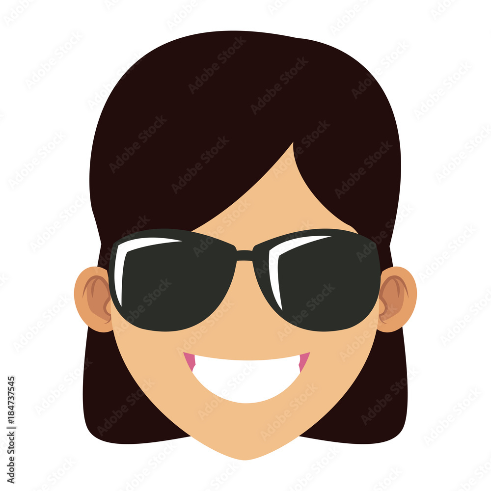 Woman with sunglasses cartoon Woman with sunglasses cartoon