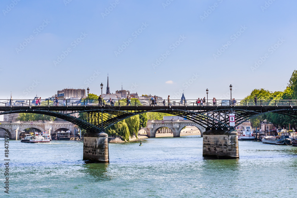 Ponts the Arts and Pont Neuf in Paris over the river Sena. Paris, France