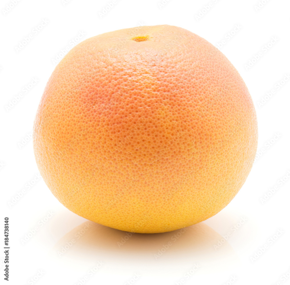 One red grapefruit isolated on white background. One red grapefruit isolated on white background.