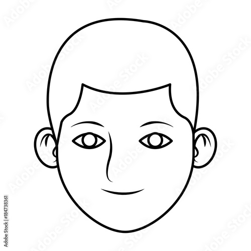 Young man face cartoon