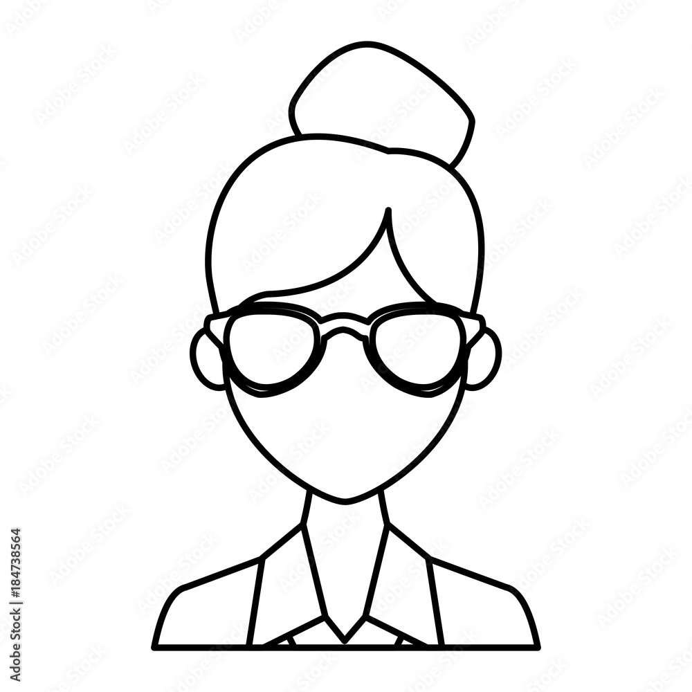 Young fashion woman with sunglasses cartoon Young fashion woman with sunglasses cartoon