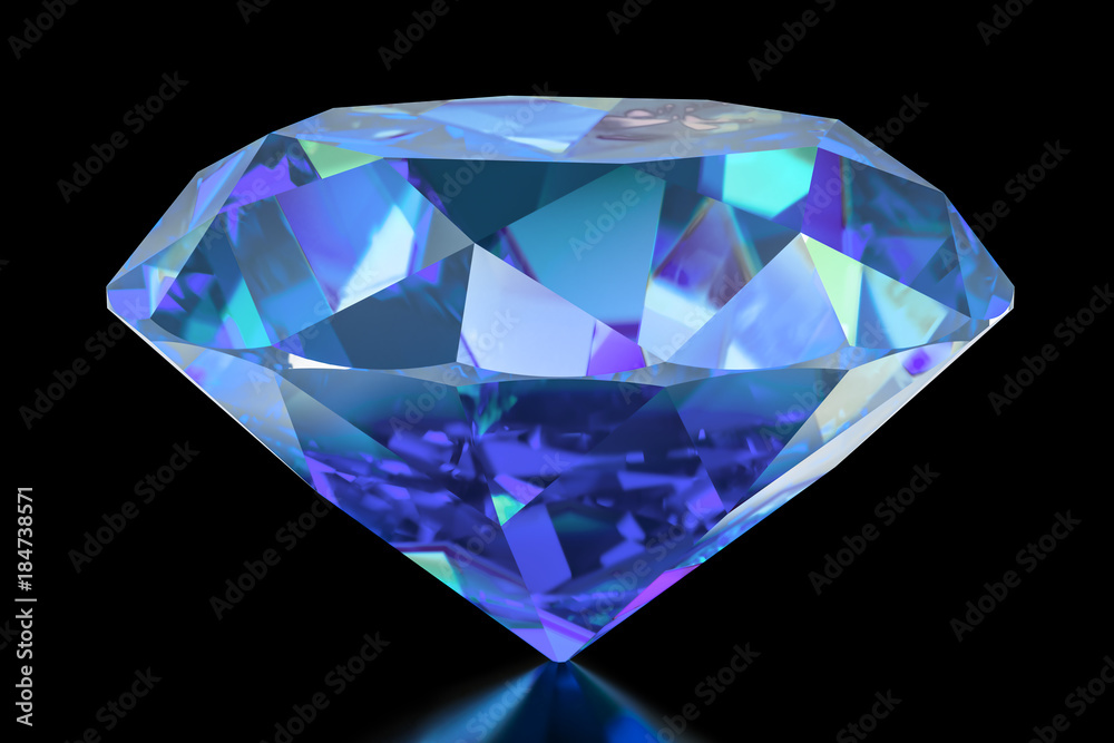 Blue Diamond, 3D rendering Blue Diamond, 3D rendering