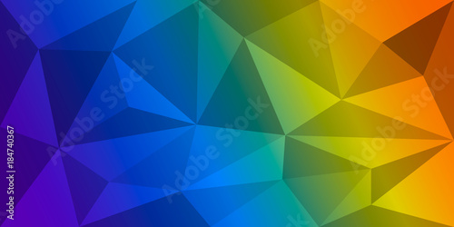 Multicolor polygonal illustration  which consist of triangles. Geometric background in Origami style with gradient. Triangular design for your business. Rainbow  spectrum image. Vector eps 10.