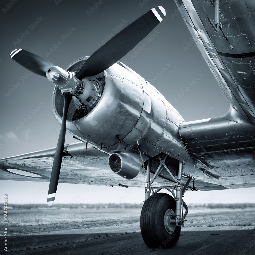 Fototapeta premium historic aircraft on a runway