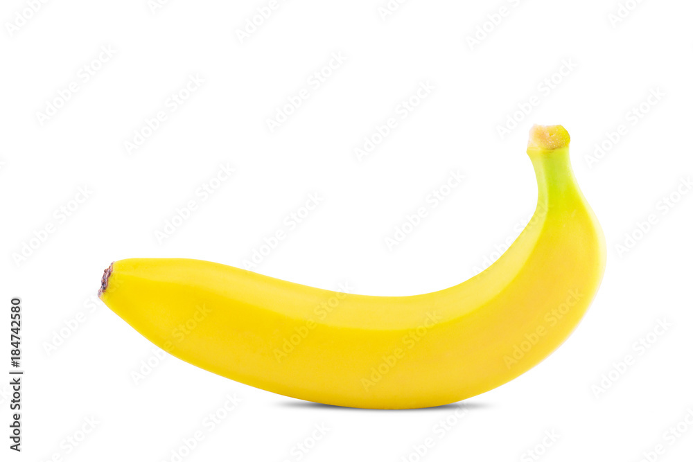 Fresh yellow banana isolated on white background