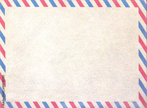 Empty airmail blank or letter, cardboard paper.