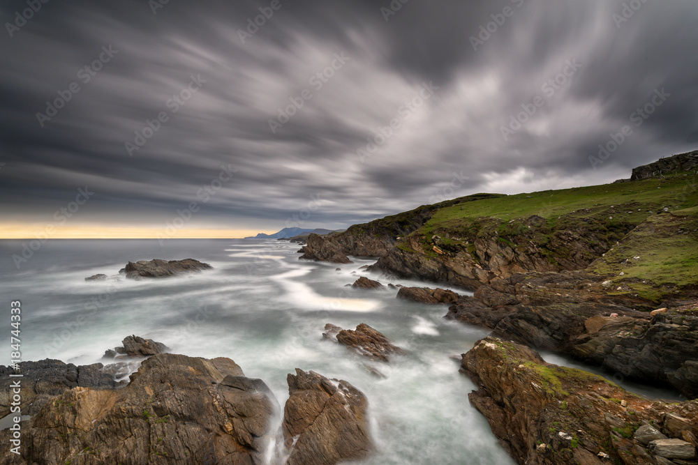 Coast of Achill Island, Ireland with dramatic clouds Coast of Achill Island, Ireland with dramatic clouds