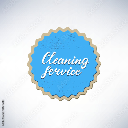 Banner Design with lettering Cleaning Service. Vector illustration.