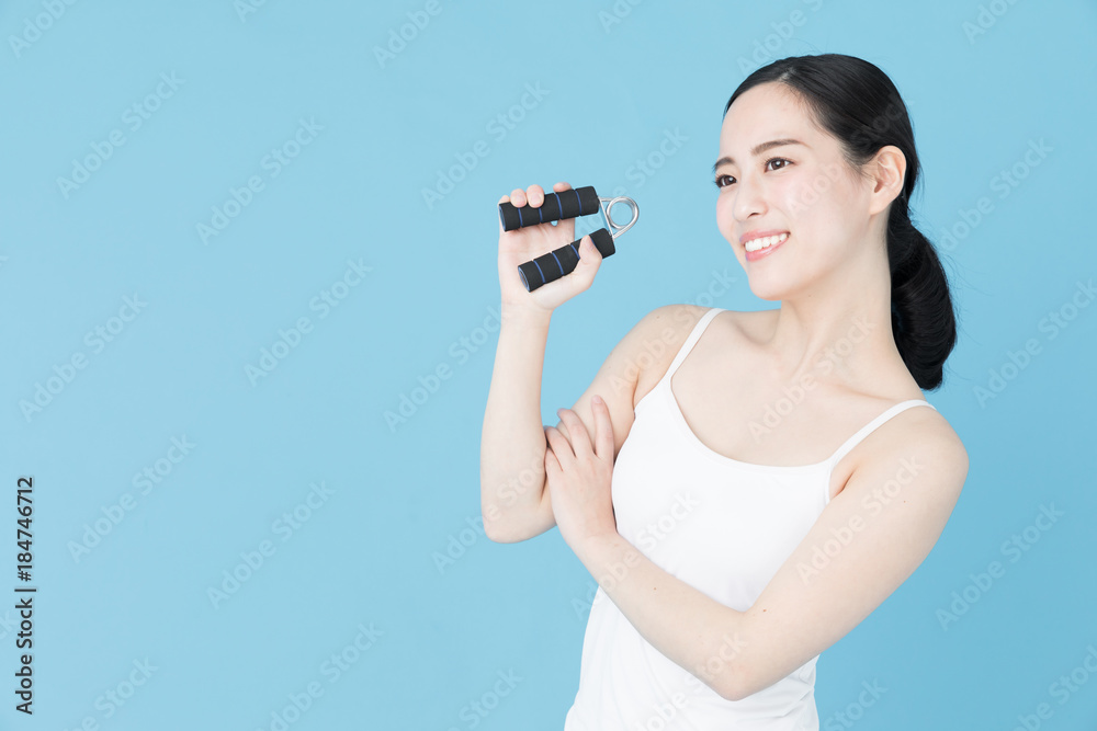 女性エクササイズ ブルーバックイメージ 女性エクササイズ ブルーバックイメージ