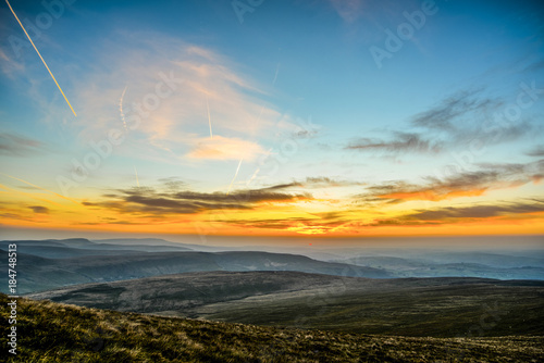 Sunset over Pen Y Fan, Mountain Range, Wales UK © Jon