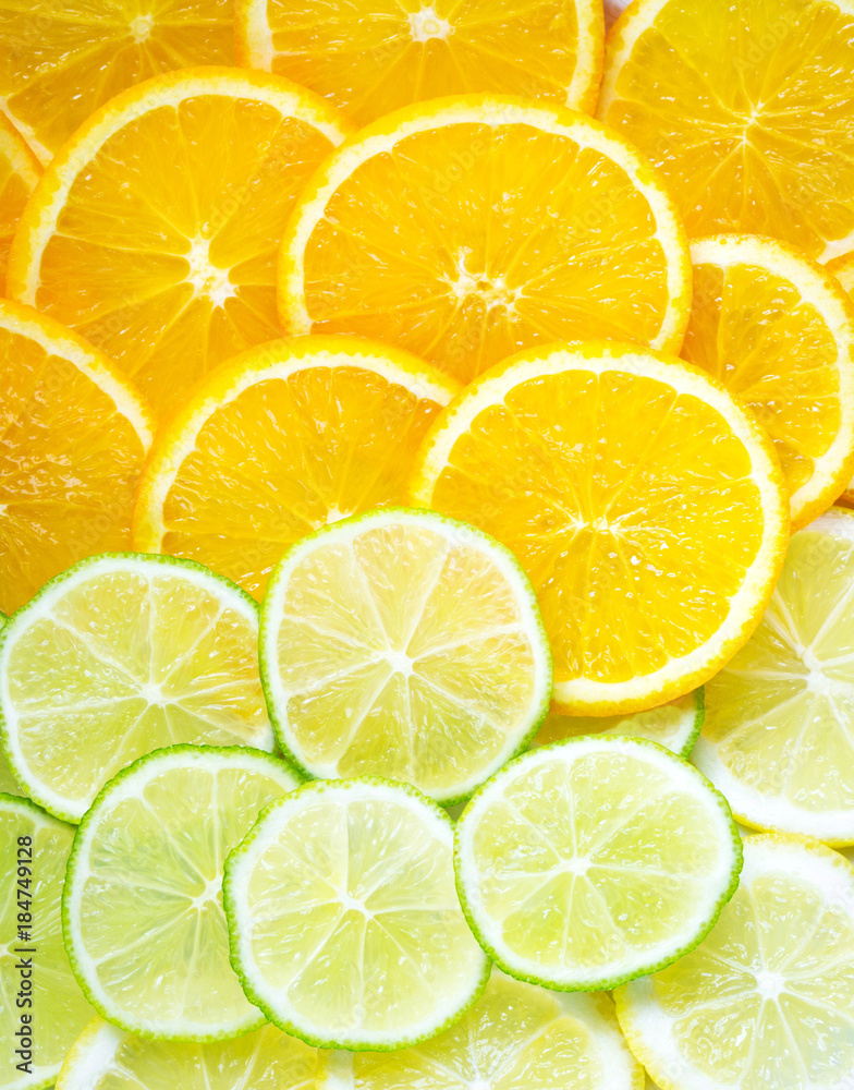Colorful and healthy citrus fruit as a background