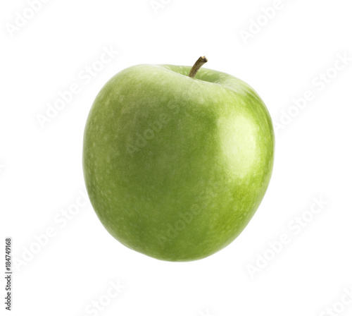 isolated apples. One green apples isolated on white background