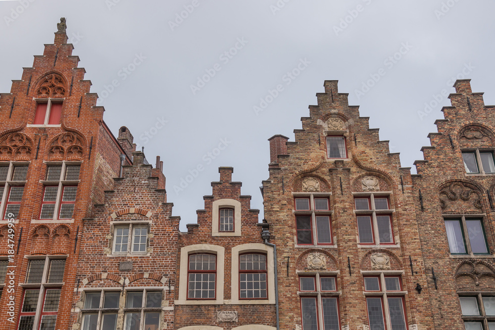 Rooftop architecture in Bruges, Belgium