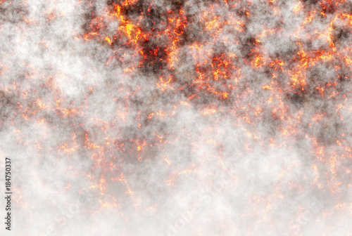 burning lava and smoke during a volcanic eruption © Mikhail Ulyannikov