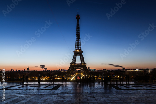 Beautiful morning sky and over looking Eiffel tower.