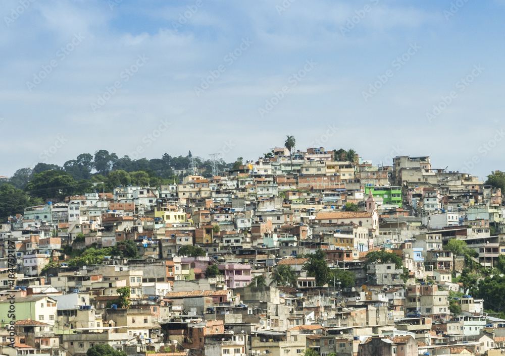 Rio de Janeiro, Brazil hillside shantytown also known as a 