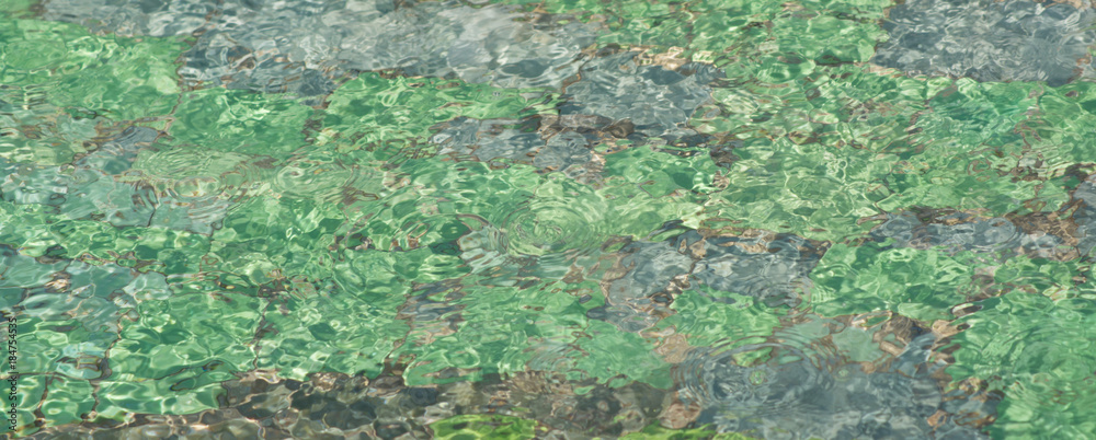 Ripples on water of the mosaic fountain Ripples on water of the mosaic fountain