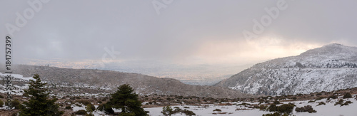 Parnitha mountain with snow, Greece