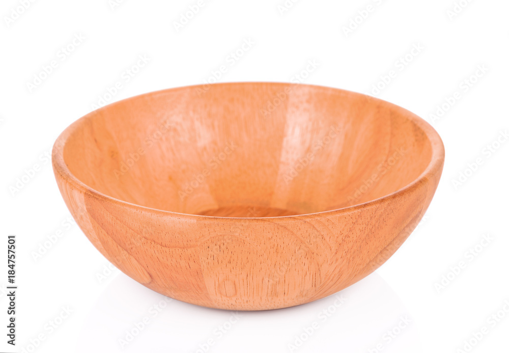 Wooden bowl isolated on White Background Wooden bowl isolated on White Background