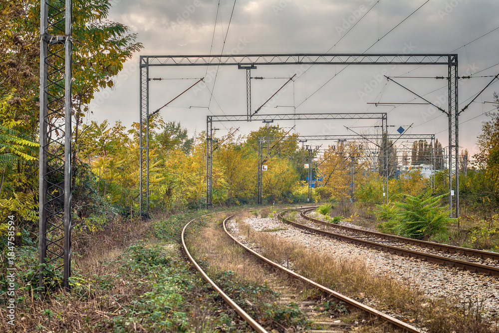 Fototapeta premium Photograph of a railway in Serbia 