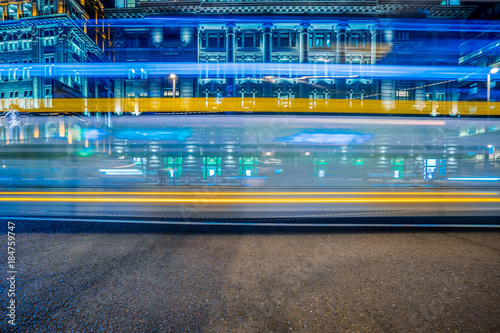 Wallpaper Mural light trails in shanghai downtown district, china. Torontodigital.ca