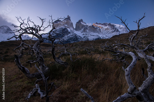Torres del Paine in Patagonia sunset