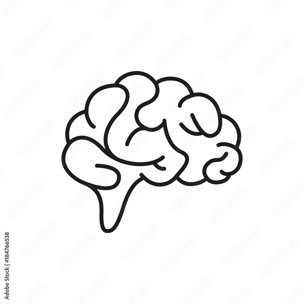 Silhouette of the brain on a white background Silhouette of the brain on a white background