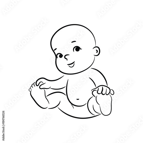 Funny little baby smiling