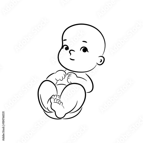 Funny little baby smiling