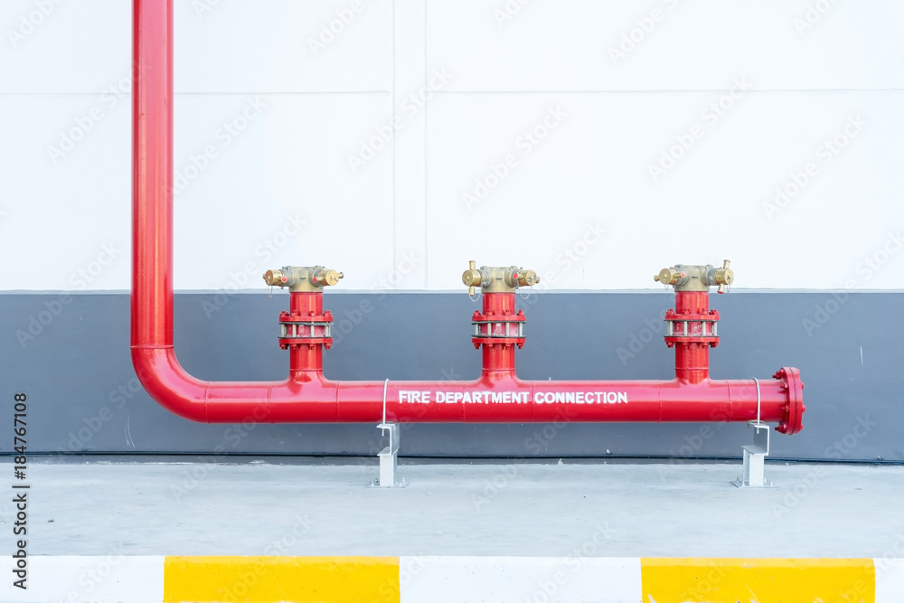 Fire hydrant, fire department connection, two way valve connect outside
