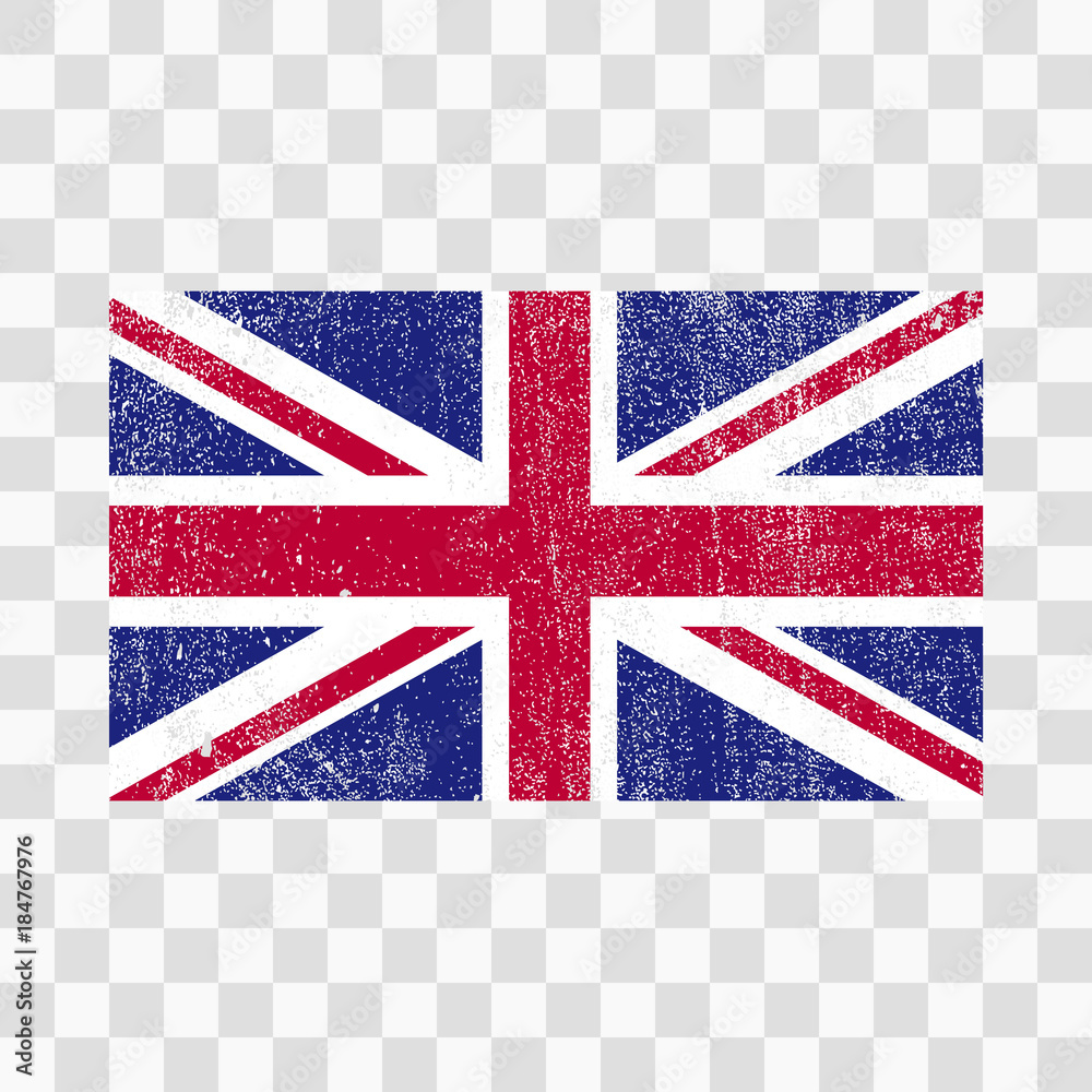 Grunge flag United Kingdom with distress texture. Vector template. on ...
