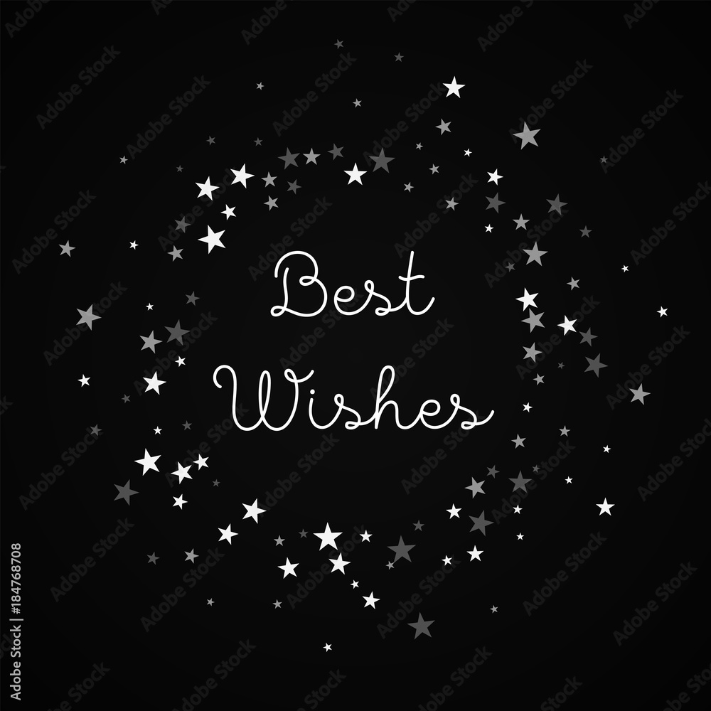 Best Wishes greeting card. Random falling stars background. Random falling stars on red background.fine vector illustration. Best Wishes greeting card. Random falling stars background. Random falling stars on red background.fine vector illustration.