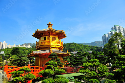 Chinese Pavilian in Nan Lian Garden  Hong Kong 