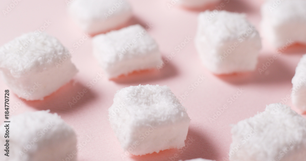 White Marshmallow on pink