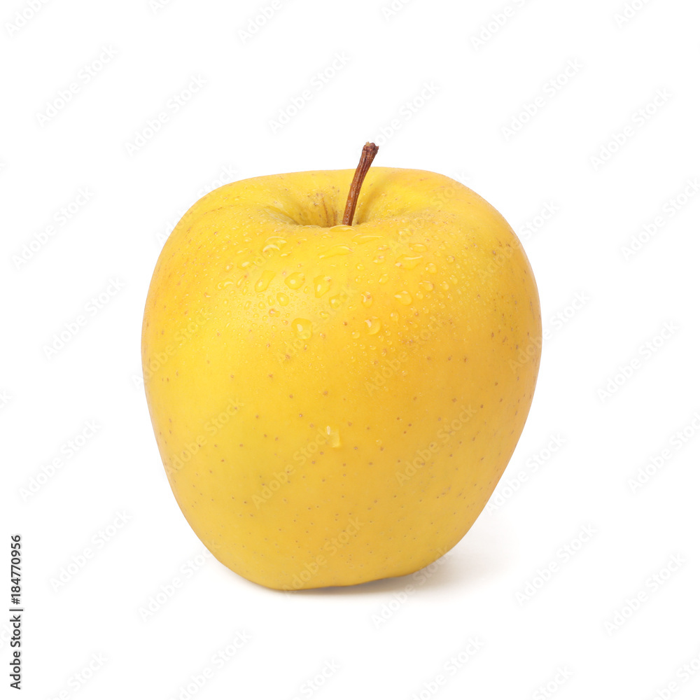 Yellow Apple isolated on white background. Golden apple isolated Yellow Apple isolated on white background. Golden apple isolated