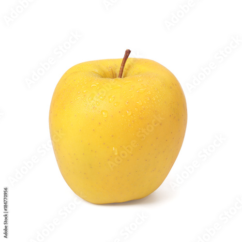 Yellow Apple isolated on white background. Golden apple isolated