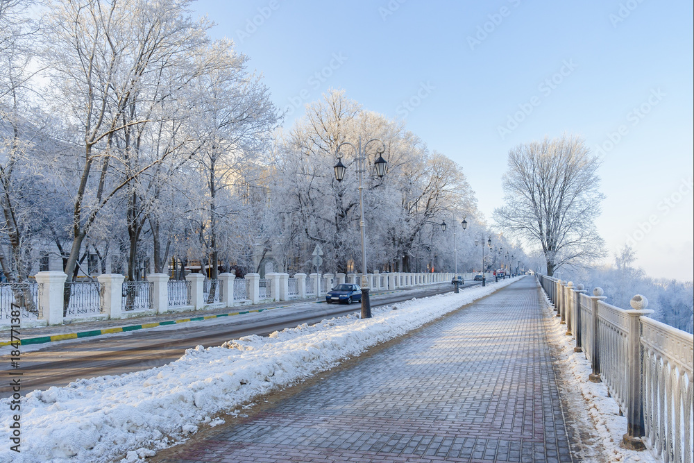 Winter embankment in blue color Winter embankment in blue color