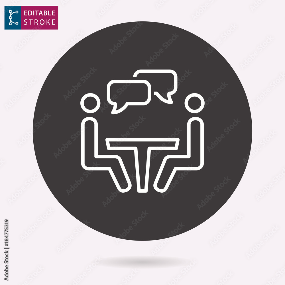 Conference table line vector icon. Editable stroke. Conference table line vector icon. Editable stroke.
