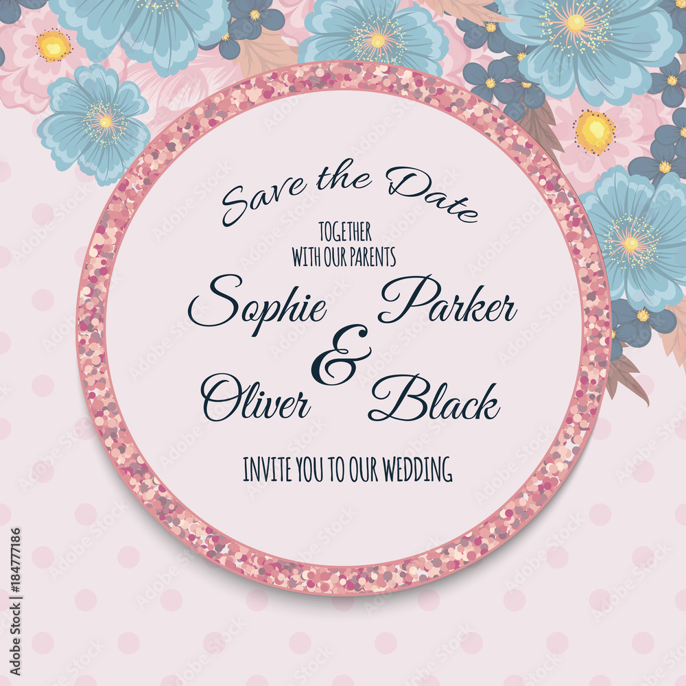 Greeting card with flowers, watercolor, can be used as invitation card for wedding, birthday and other holiday and summer background. Vector illustration. Greeting card with flowers, watercolor, can be used as invitation card for wedding, birthday and other holiday and summer background. Vector illustration.