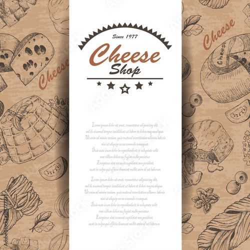 Vector background with cheese products