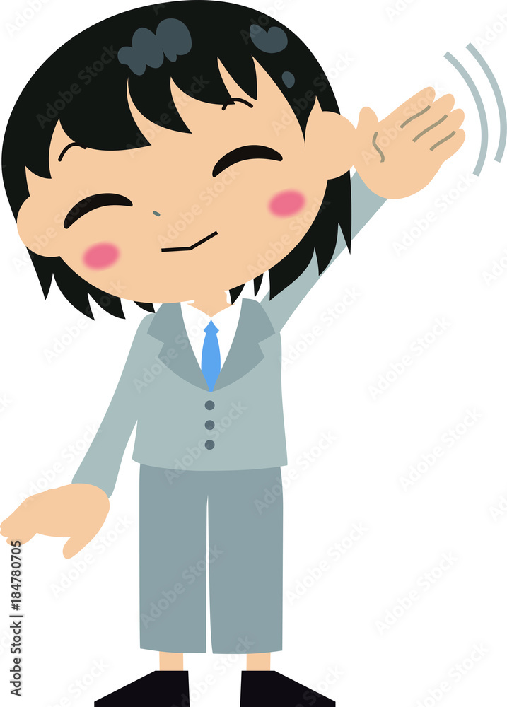 Child's office worker bye bye Child's office worker bye bye