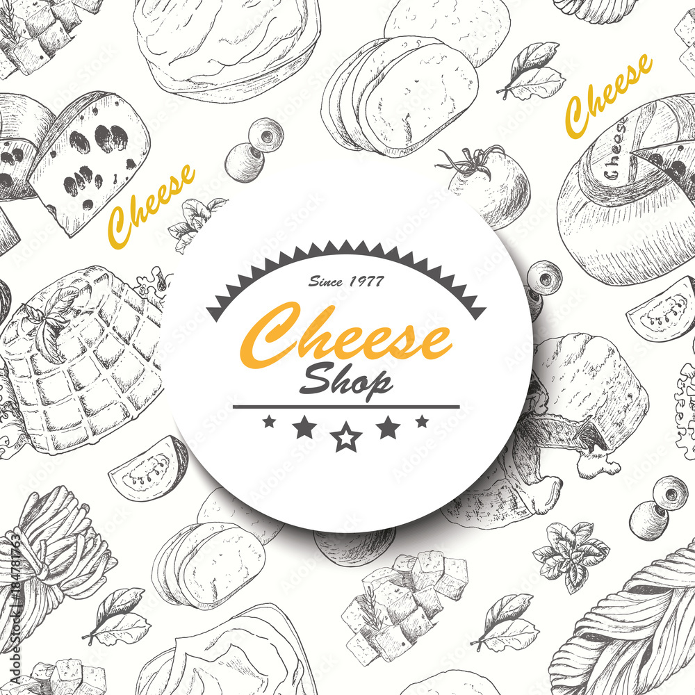 Vector background with cheese products