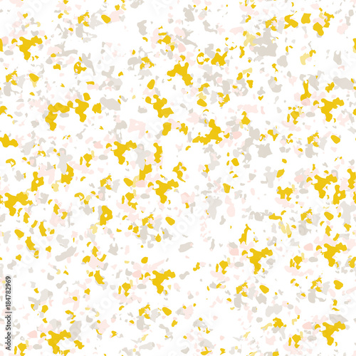 Terrazzo textured surface modern abstract pattern. Vector seamless repeat in soft pastel colors with abstract camouflage shapes.