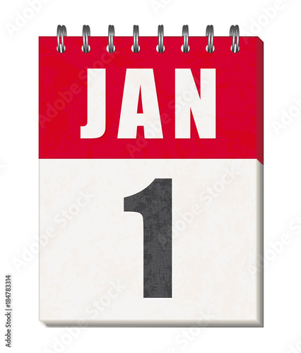 1st january calendar page. Vector icon. Happy new year !
