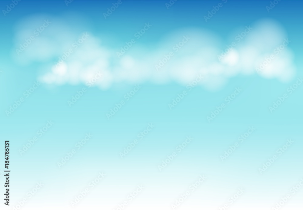 Blue sky with cloud for background, vector illustration