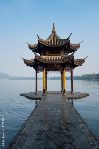 Pavilion by the West Lake in Hangzhou City