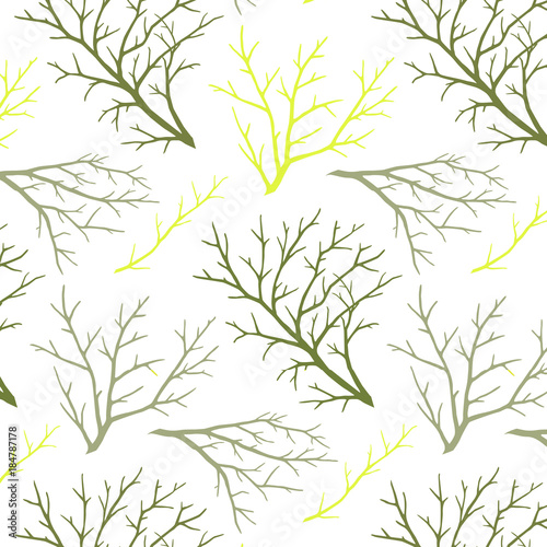 Tree branches seamless pattern. Endless natural background.