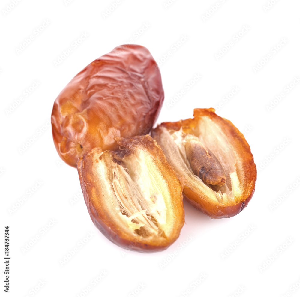 dried fruits from date palm isolated on white background dried fruits from date palm isolated on white background
