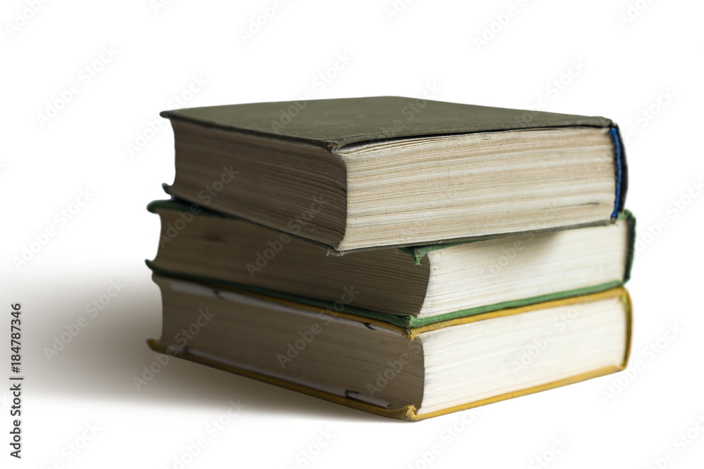 Stack of old books isolated on white background Stack of old books isolated on white background